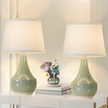Sage Green Ceramic Table Lamp Set of 2 with Rocker Switch I8662