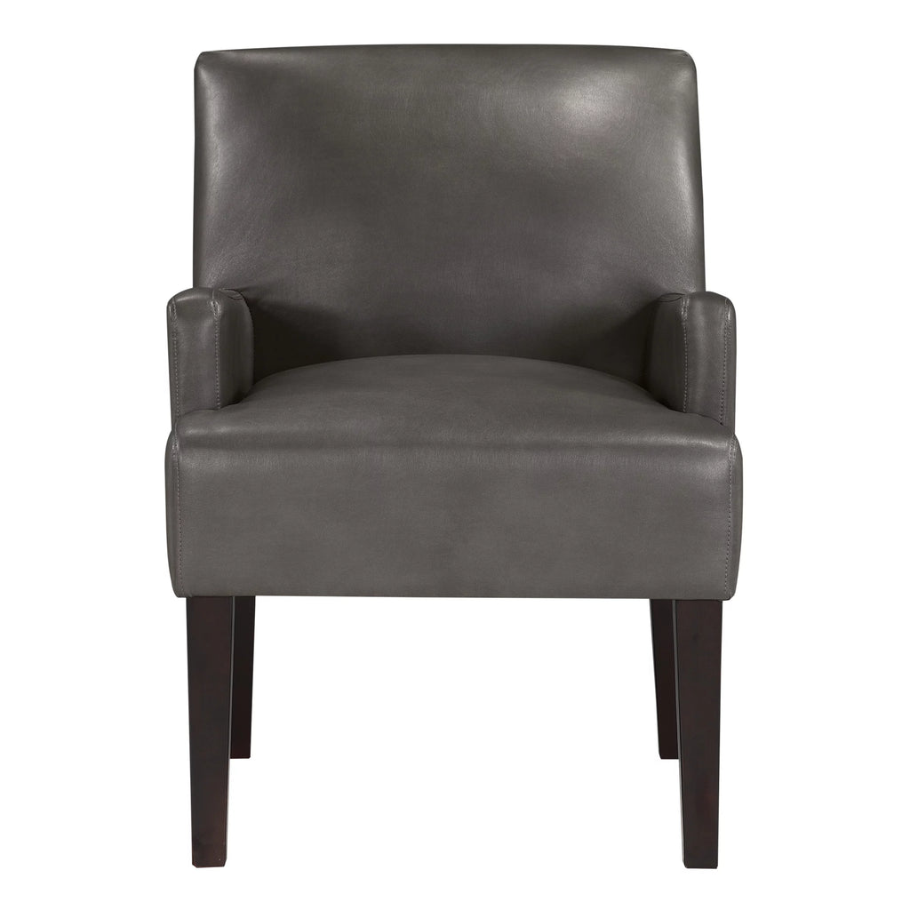 Pewter Faux Leather Guest Chair I1743