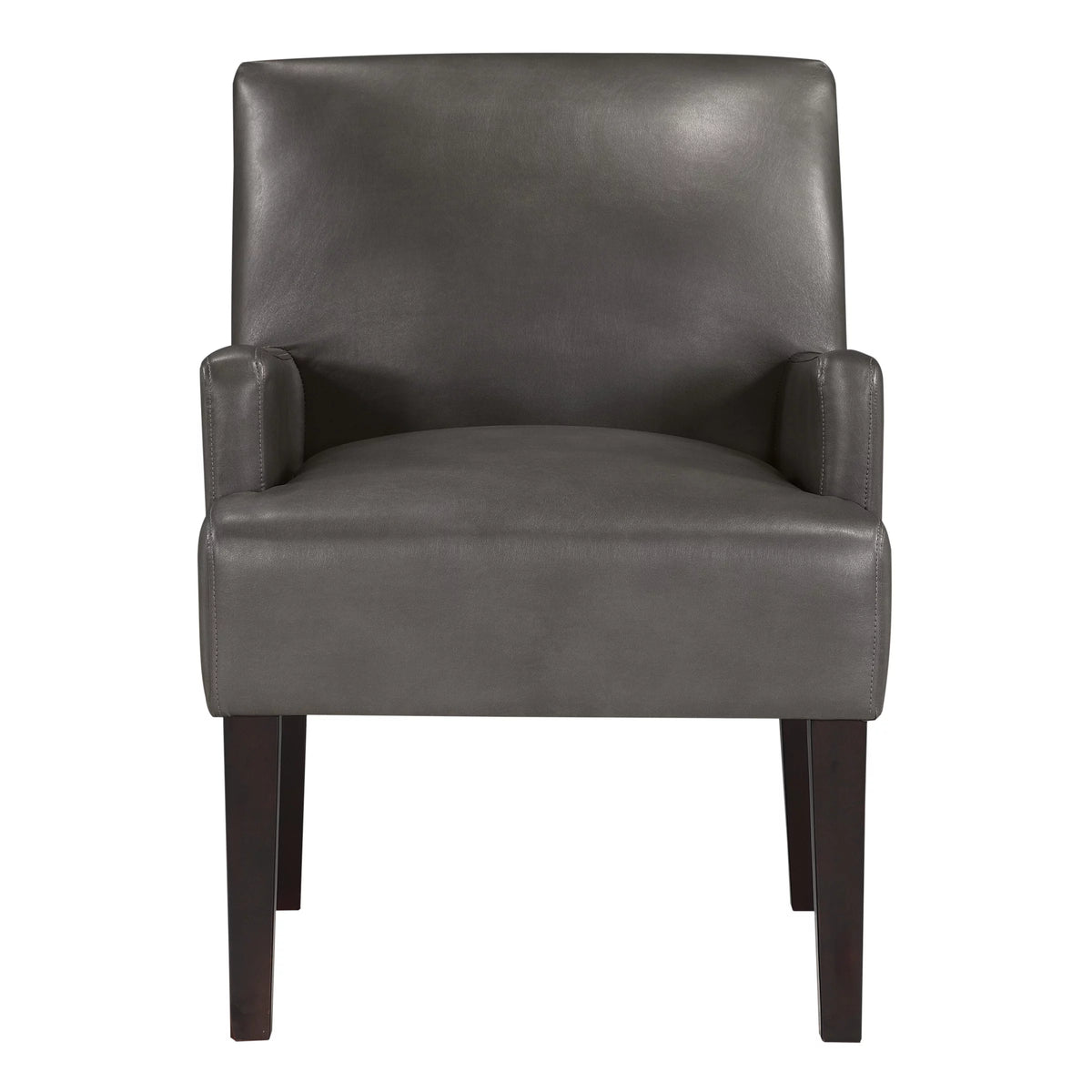 Pewter Faux Leather Guest Chair I1743