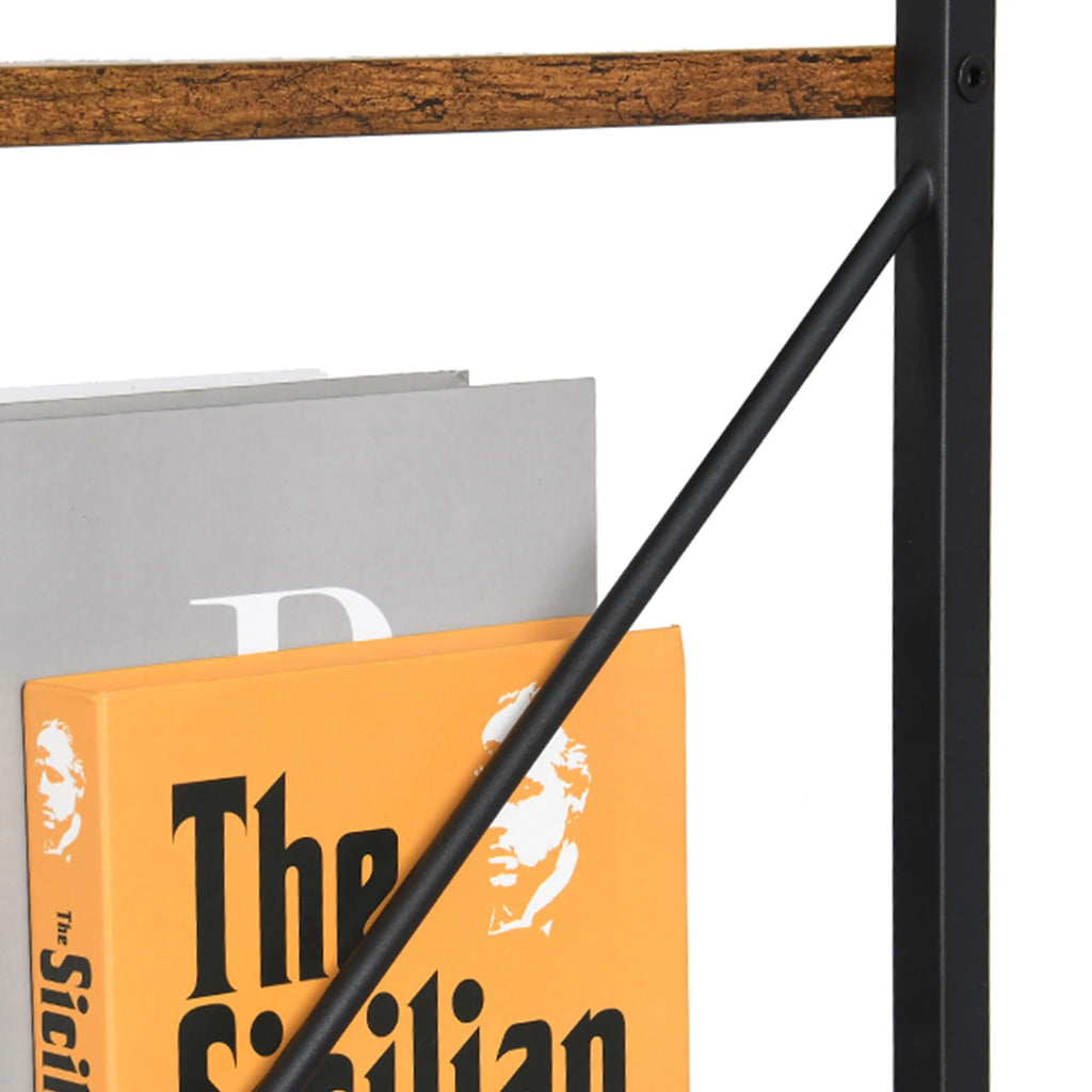 6 Tiers 69 inch Freestanding Bookshelf Black & Brown Z6056