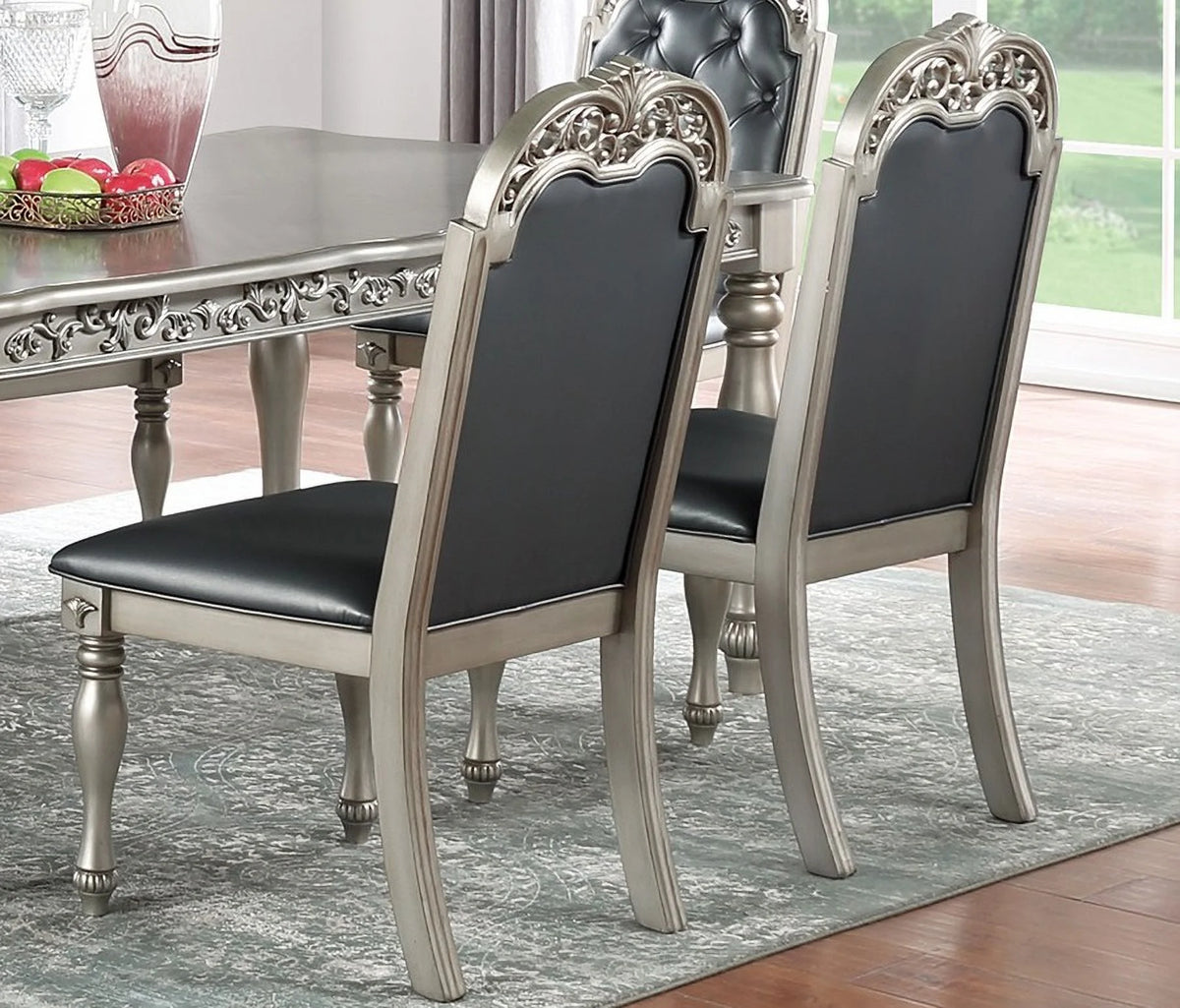 Set of 2 Grey Upholstered Dining Chairs Z256922