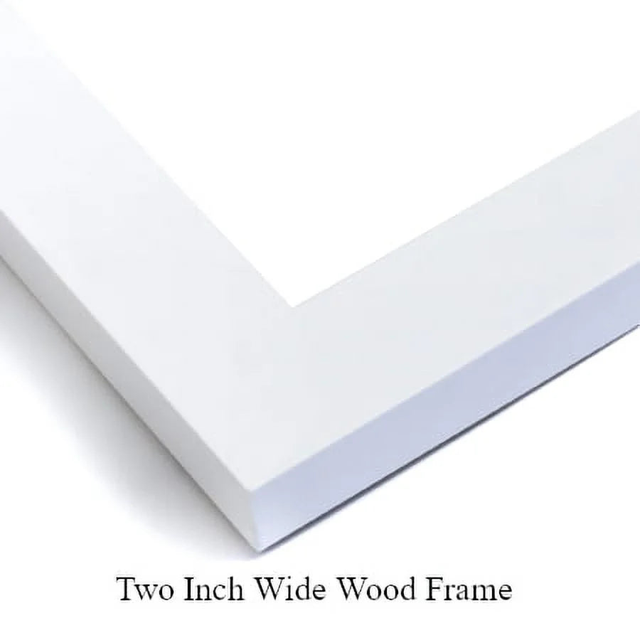 White 18x32 Wood Framed Museum Art Print Y130