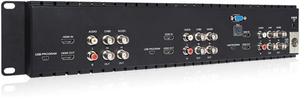 Triple 5 Inch 2RU 800×480 Broadcast LCD Rack Mount Monitor with 3G-SDI, HDMI, AV Input and Output B509