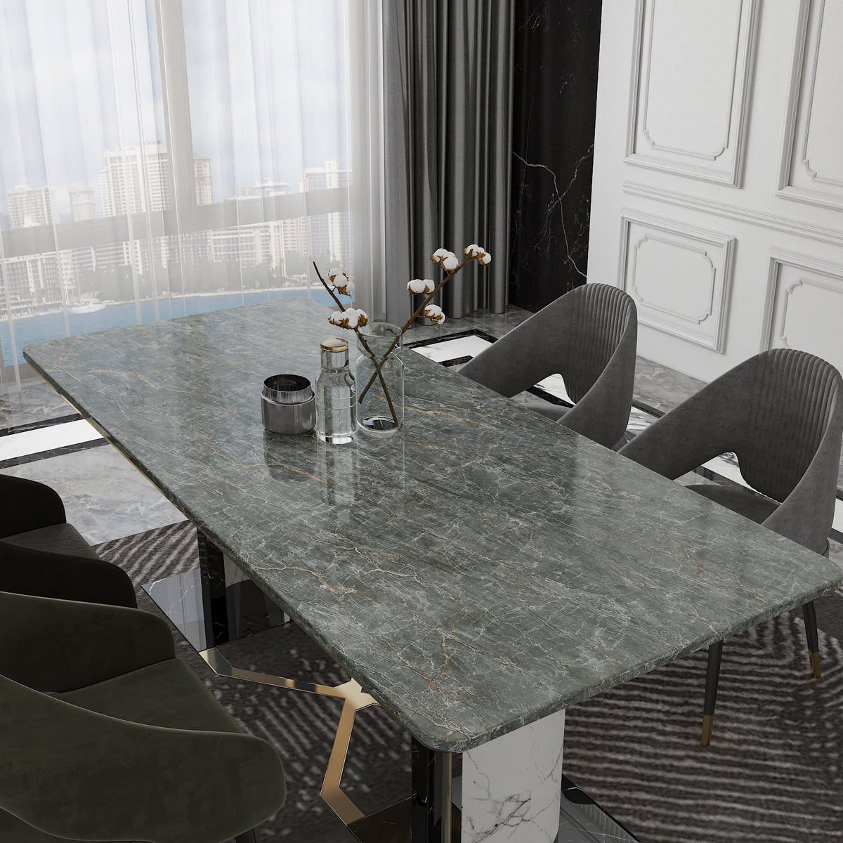 24"x354" Grey Marble Peel and Stick Wallpaper V31600