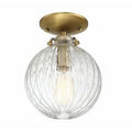 Natural Brass Semi Flush Mount Light Fixture E641