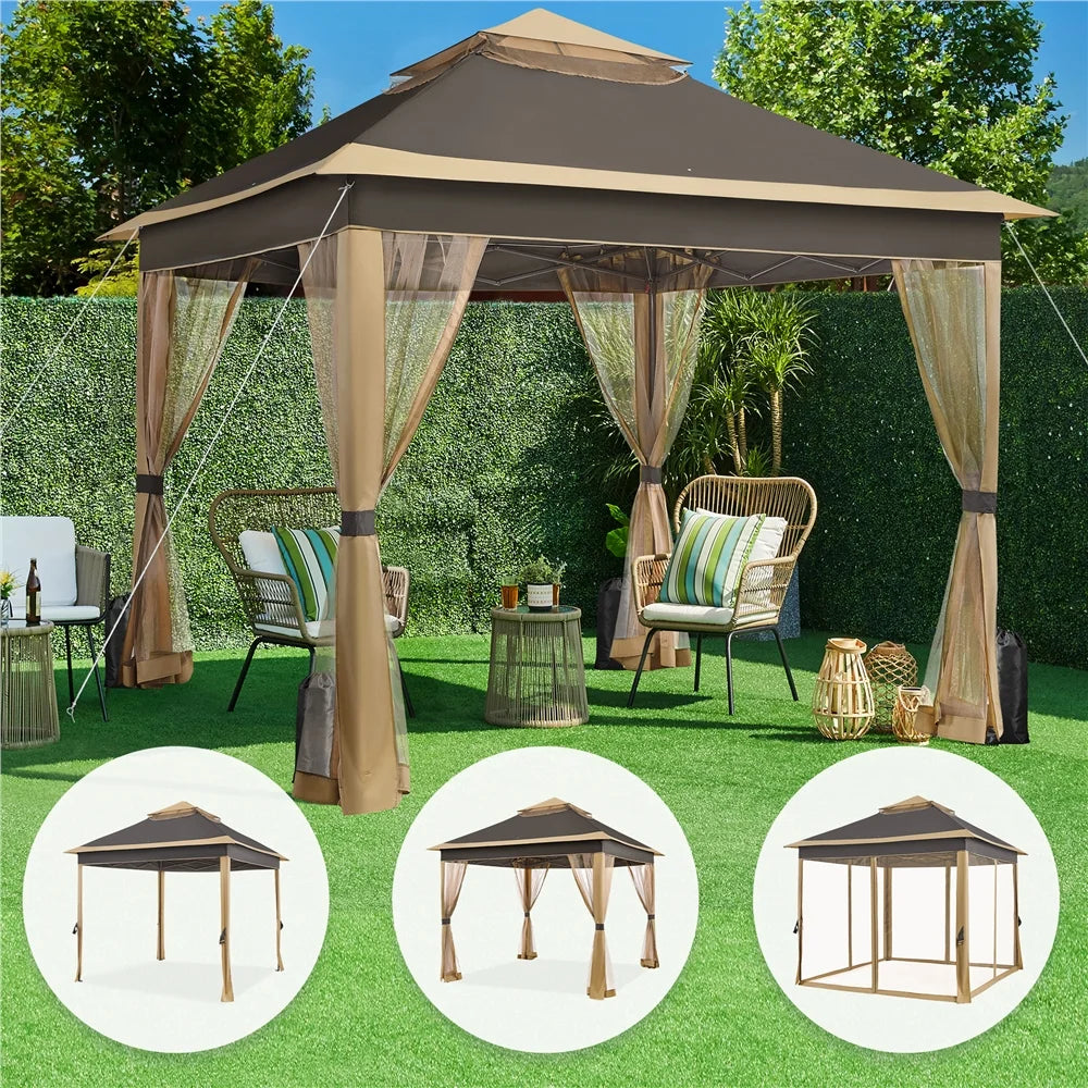 11x11 FT Pop-Up Gazebo with 4 Mesh Sidewalls X853532