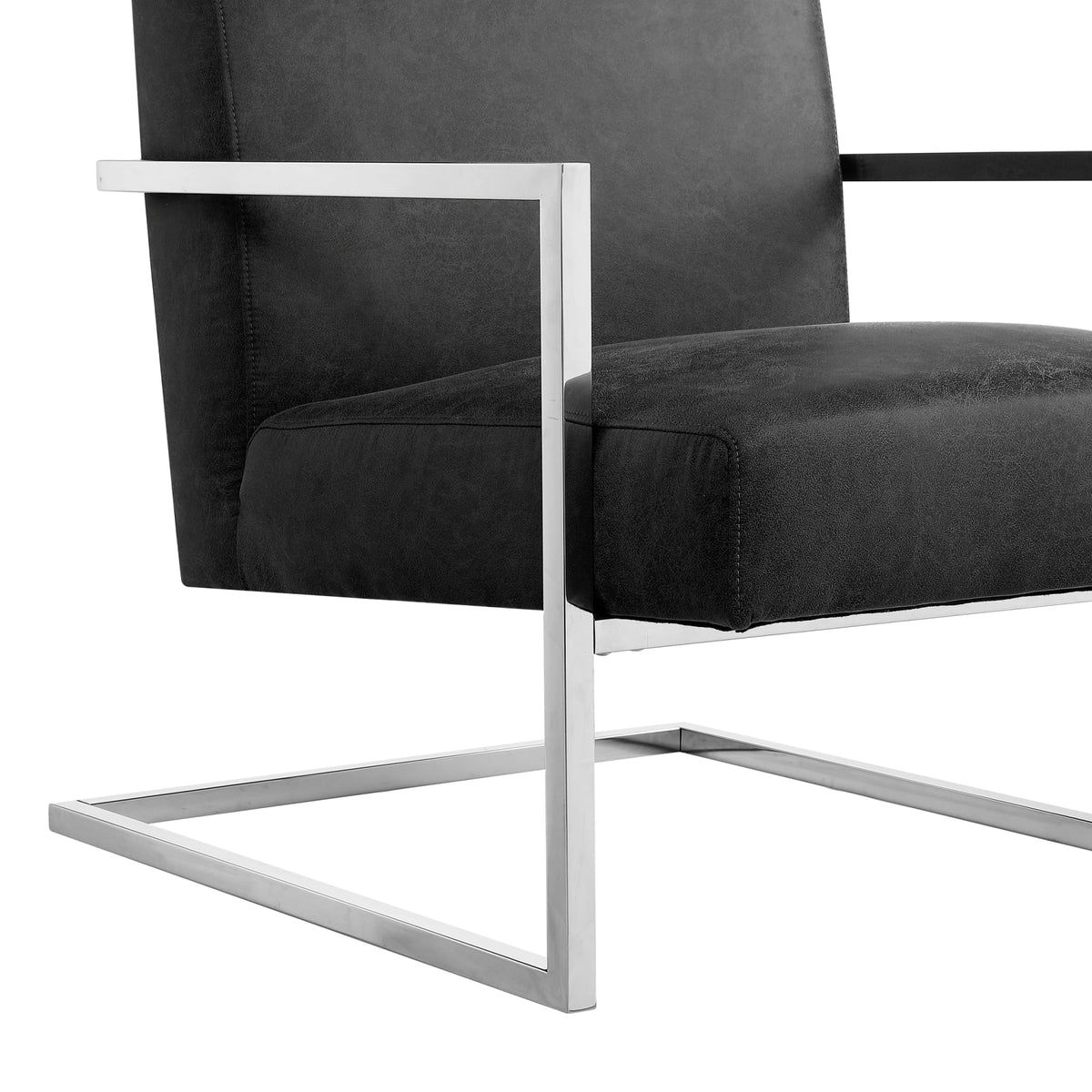 Charcoal PU Leather Accent Chair A8178