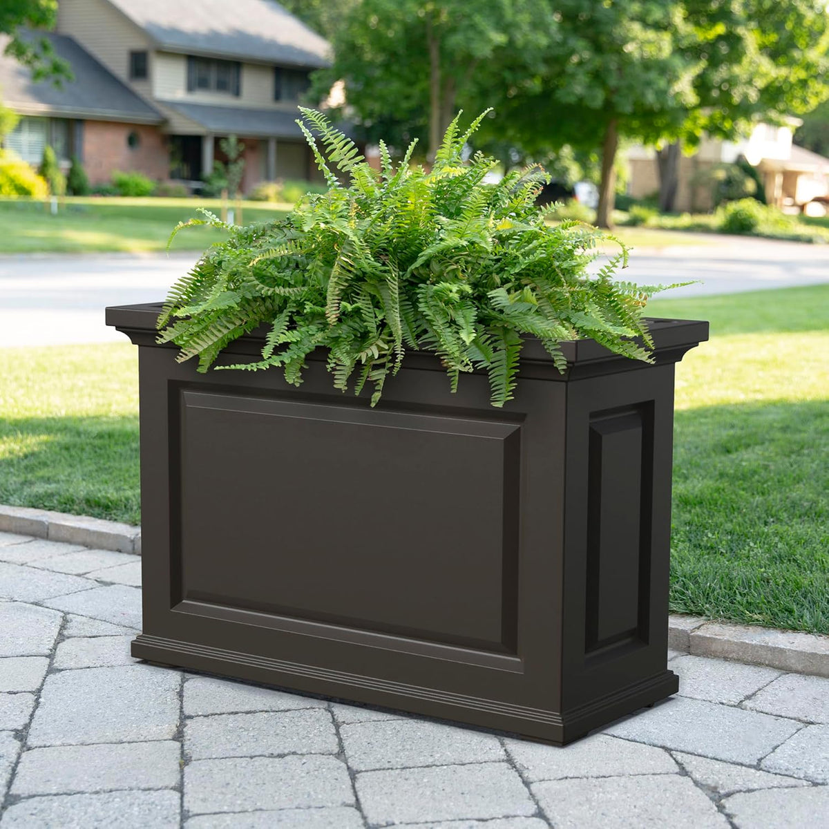 Black 36in L x 16in W x 24in H Planter with Built-in Water Reservoir R698173