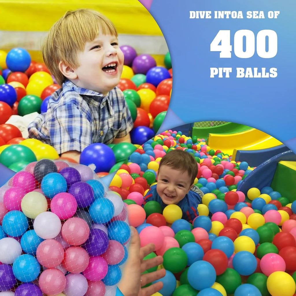 Pastel Plastic Ball Pit Balls with Storage Mesh Bag F870048