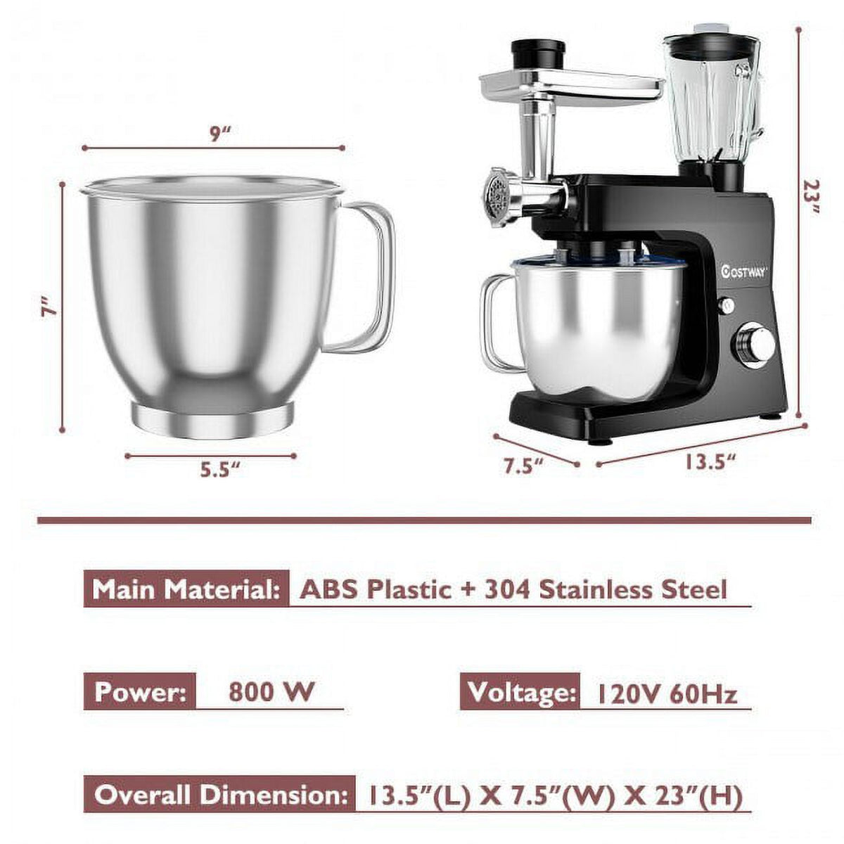 3-in-1 Stand Mixer 7 quart J216