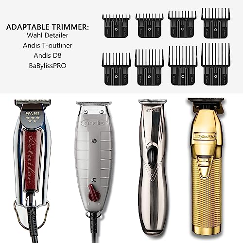 4 Pack Clipper Guards, 1/16", 1/8", 1/4", 3/8", Black E7831