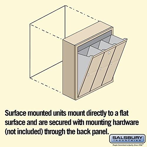 Vertical Mailbox - 3 Doors - Sandstone - Surface Mounted L92437