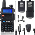 8W Dual Band VHF/UHF Two Way Radio Walkie Talkie with 3800mAh Battery B9052