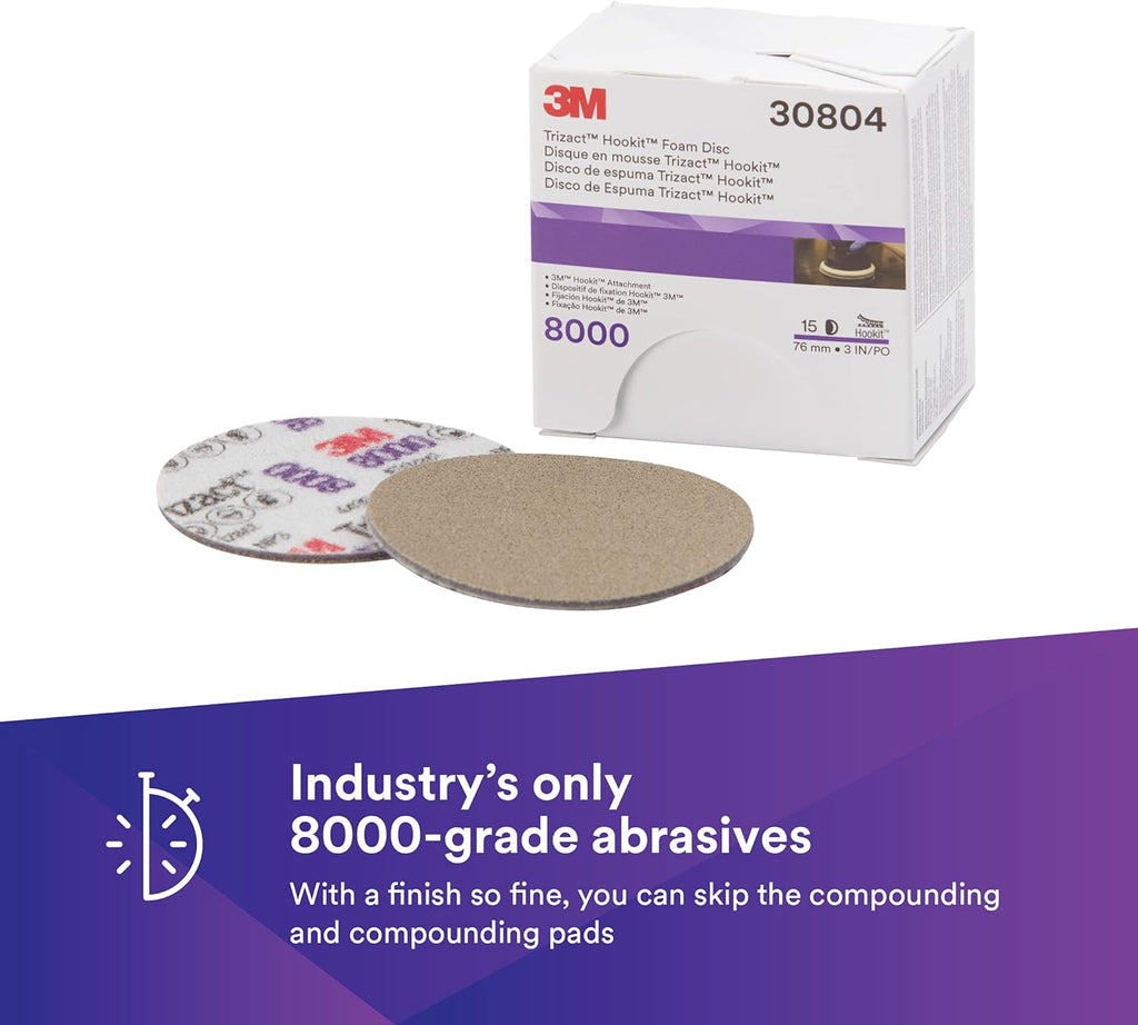 6 in Foam Backing Abrasive Disc, 3000 and 8000 Grade, 10 Discs/Carton I32503