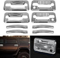 Chrome Door Handle Cover Trims Bezel with Key Hole Pack of 2 T3678