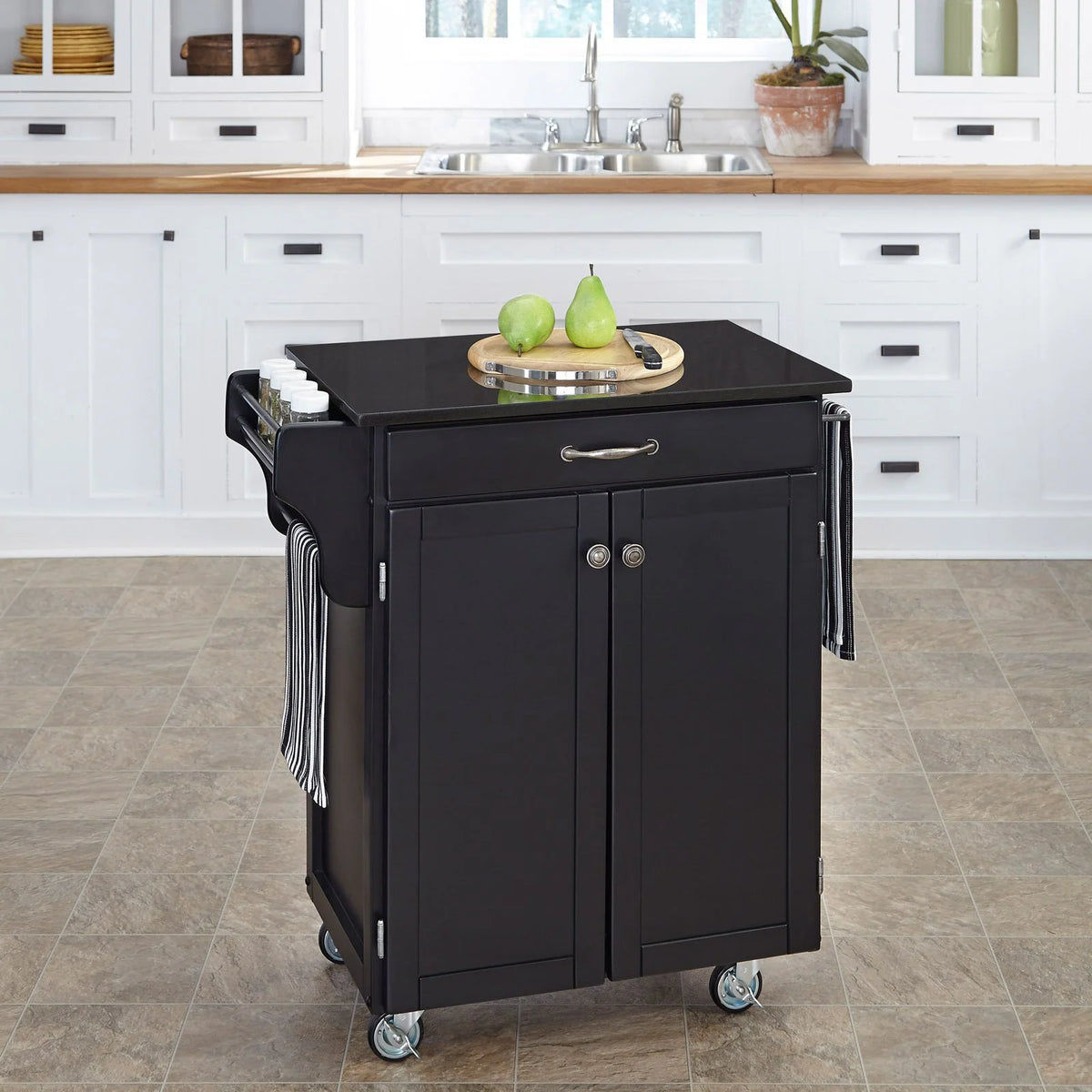 Off White Wood Kitchen Cart W921400