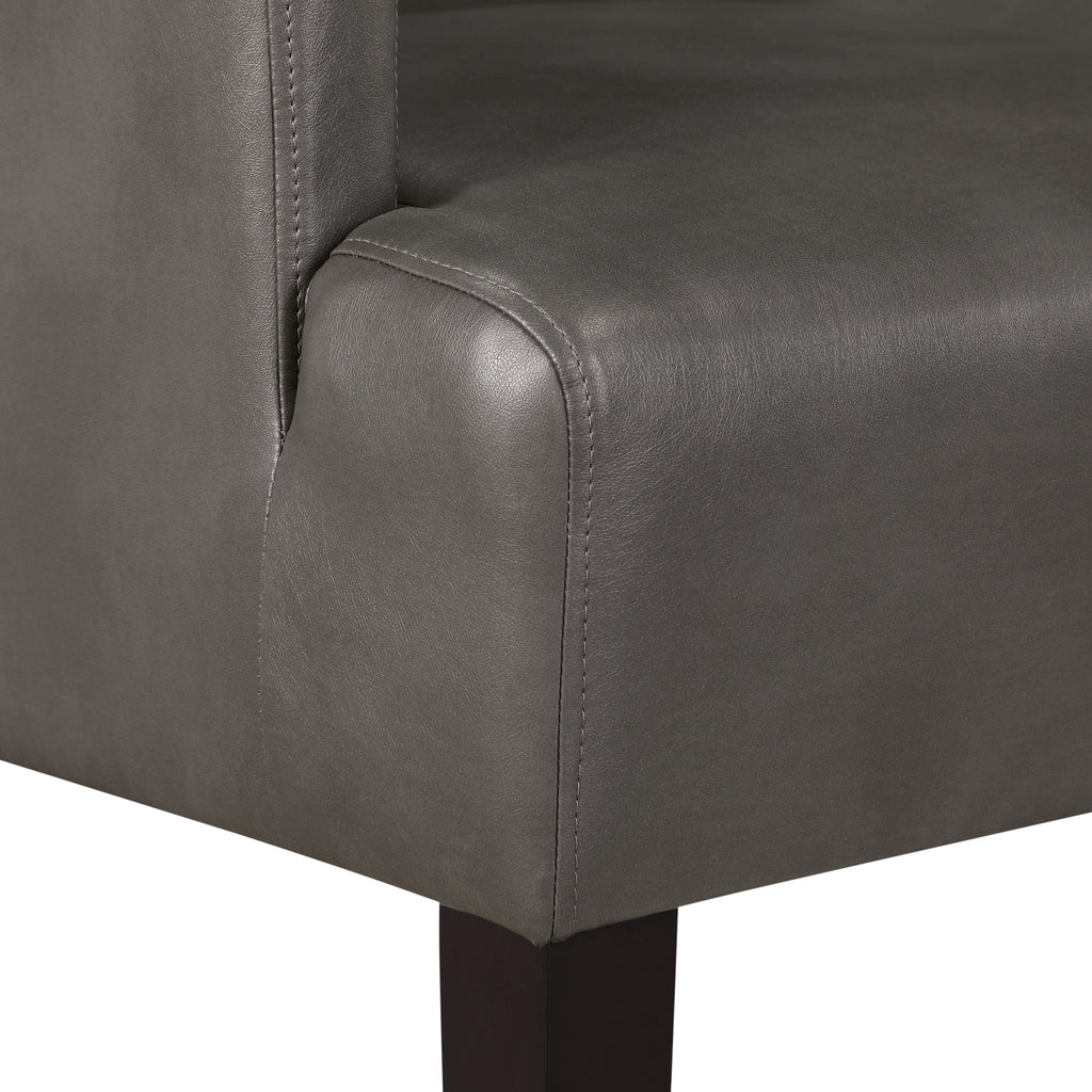 Pewter Faux Leather Guest Chair I1743