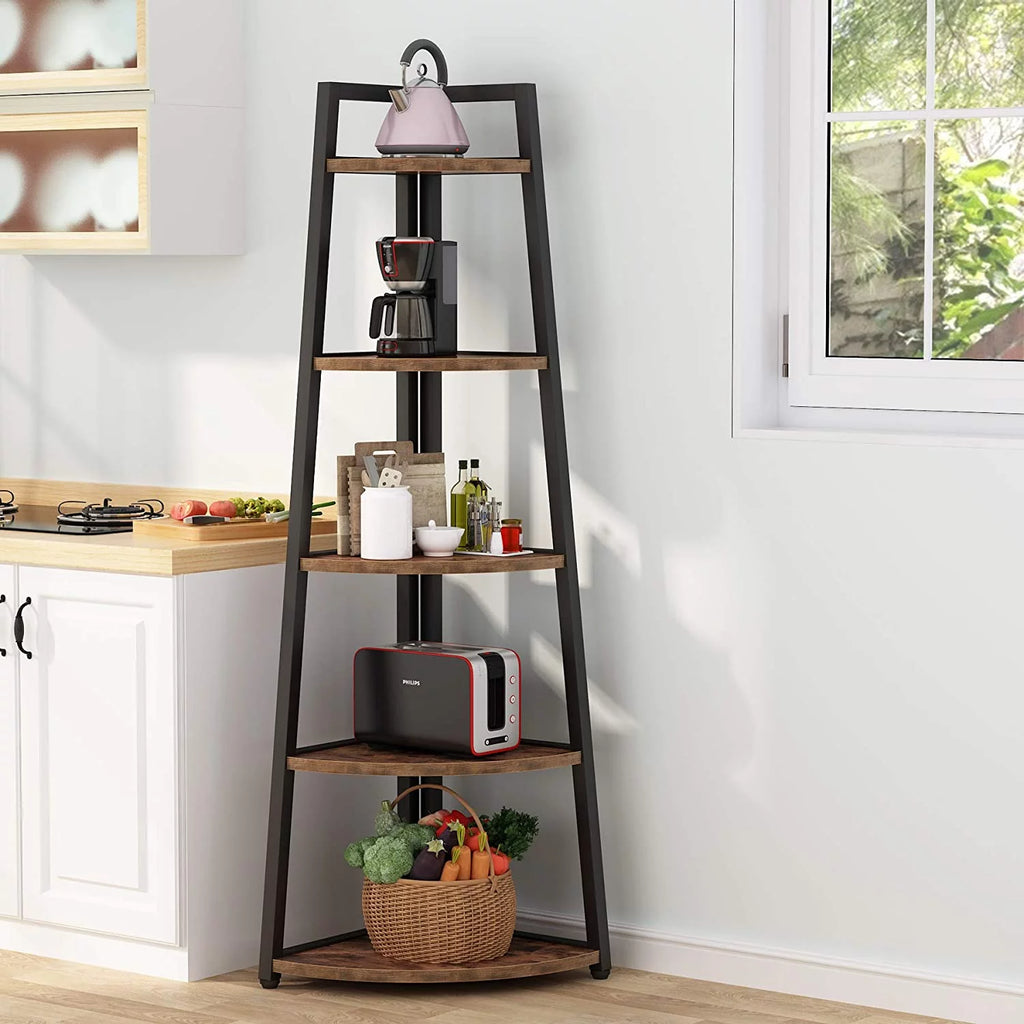 70 inch 5 Tier Corner Bookshelf Z63638