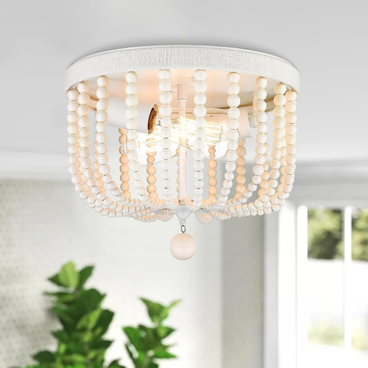 Wood Beaded Ceiling Light K949971