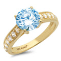18k Yellow Gold Simulated Diamond Engagement Ring K482