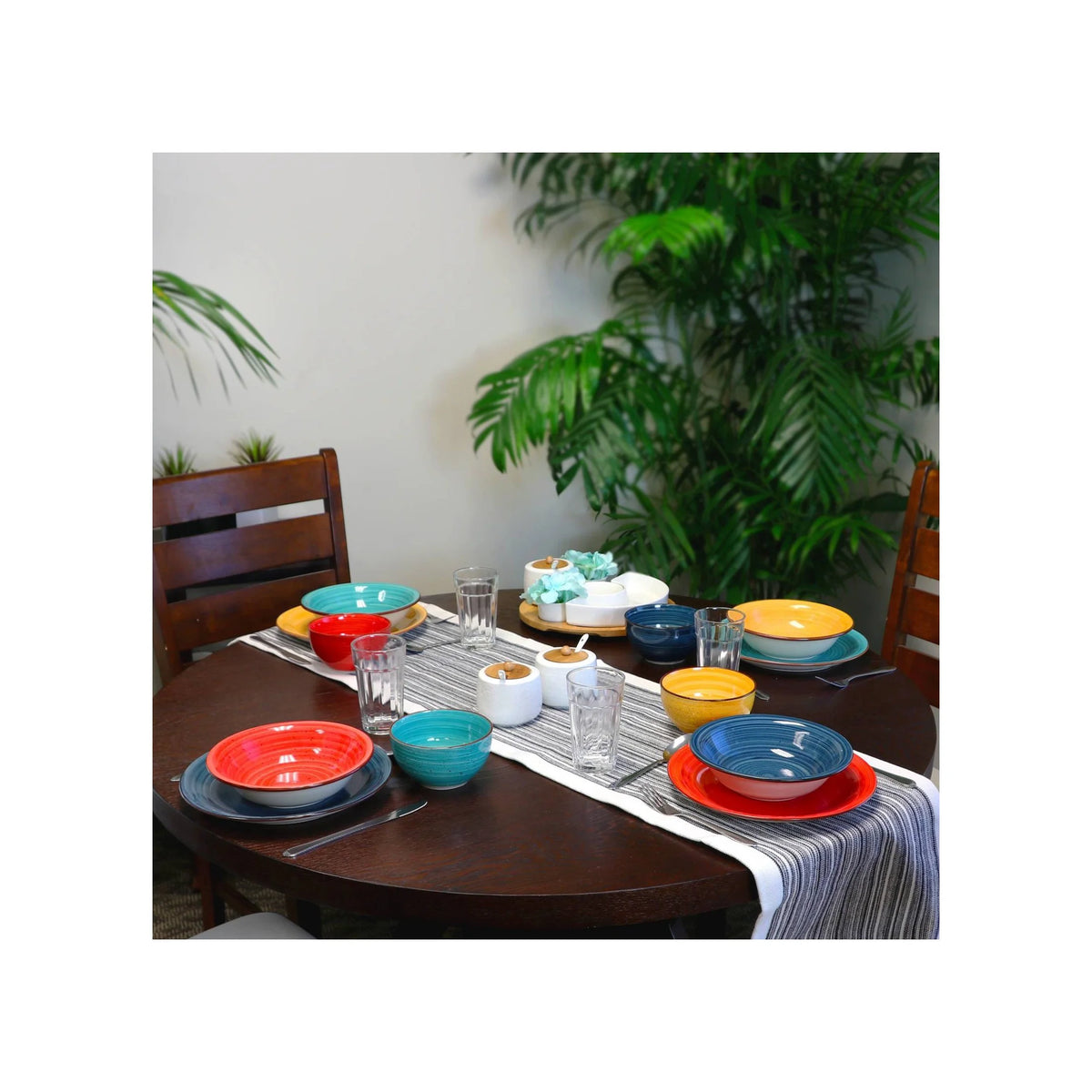 28pc Stoneware Speckle Dinnerware Set R46623