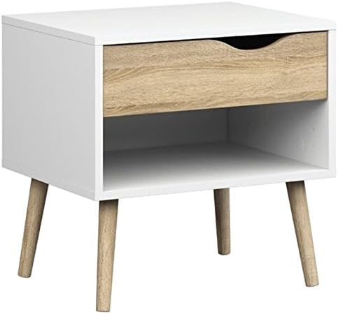 White and Oak Nightstand Z5290