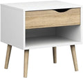 White and Oak Nightstand Z5290