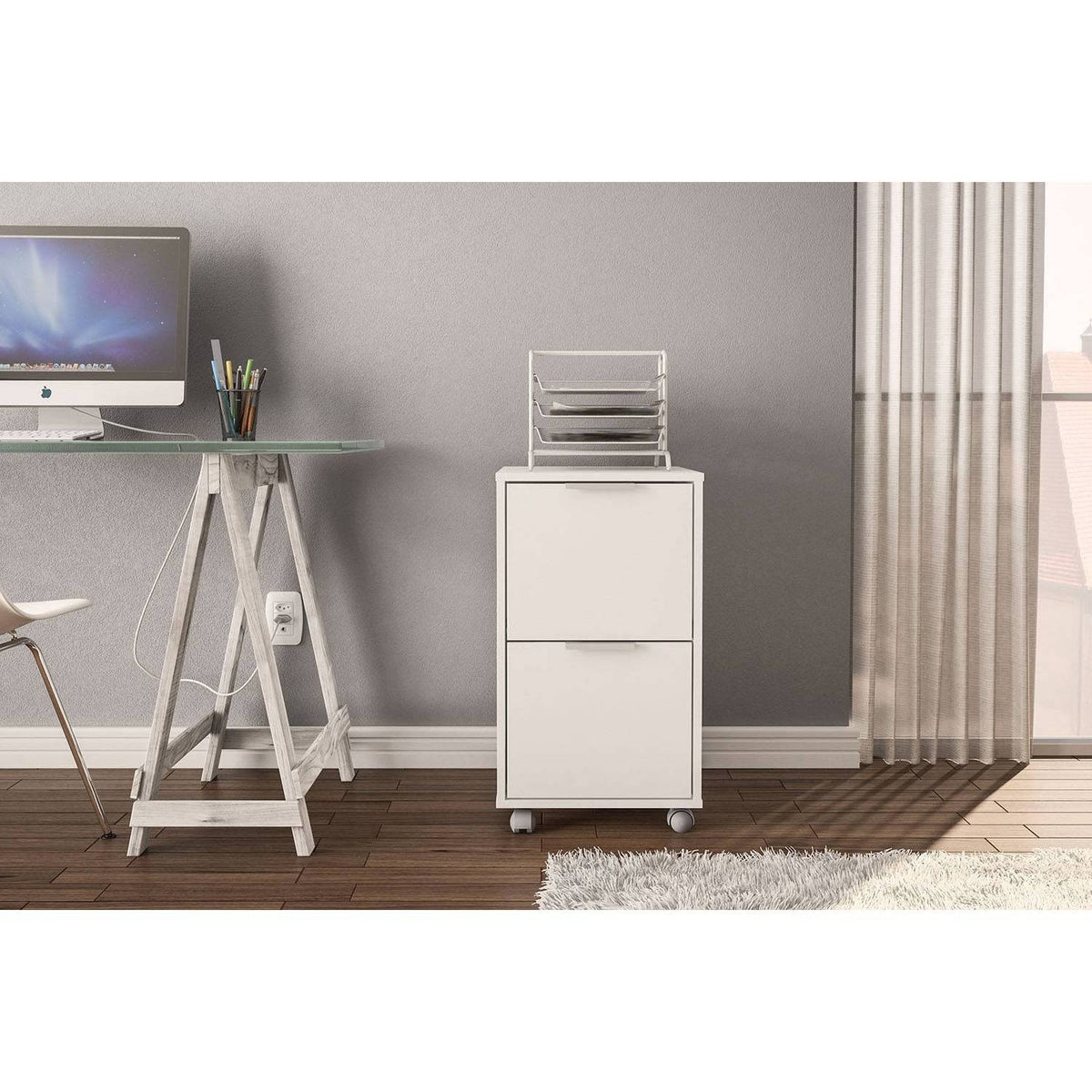 White 2 Drawer File Cabinet G402306