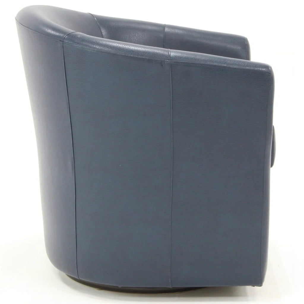 Blue Faux Leather Swivel Club Chair Y568