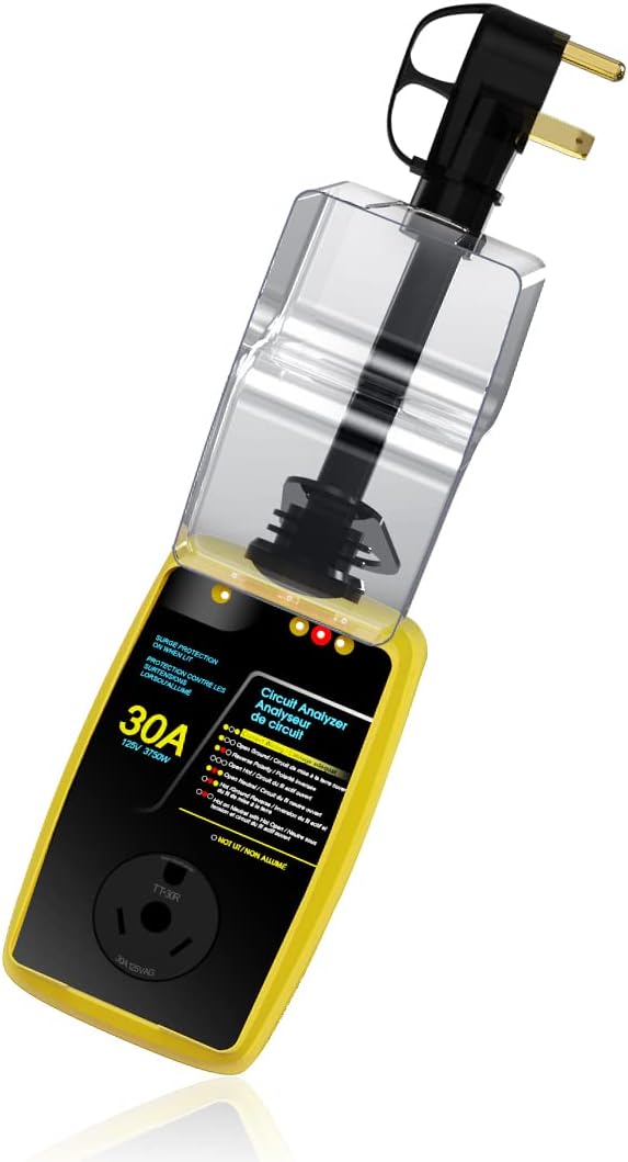30 Amp RV Surge Protector with LED Indicator, 2100 Joules, Black N179