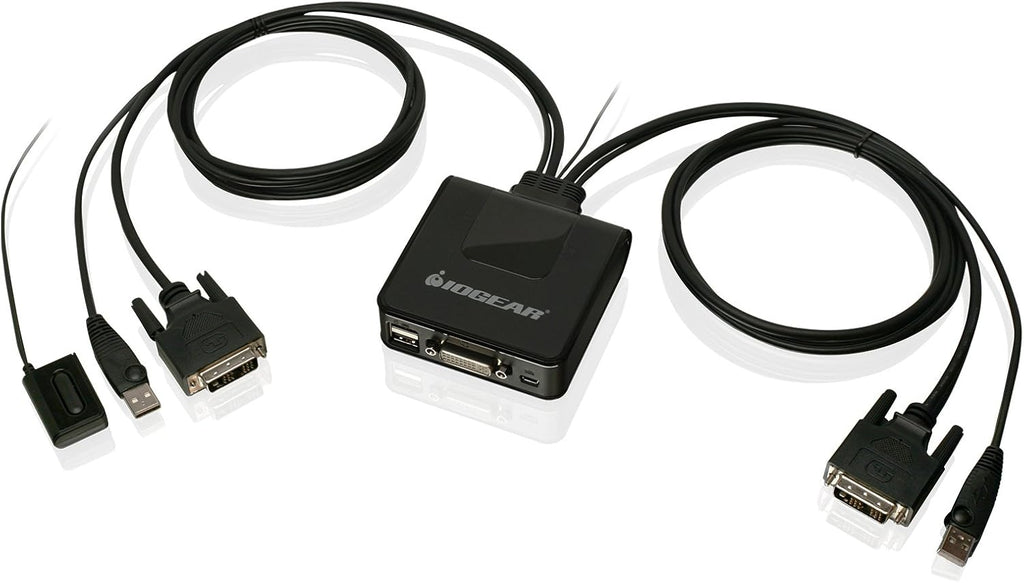 2-Port HDMI Cable KVM Switch with Cables and Audio, Black J3964
