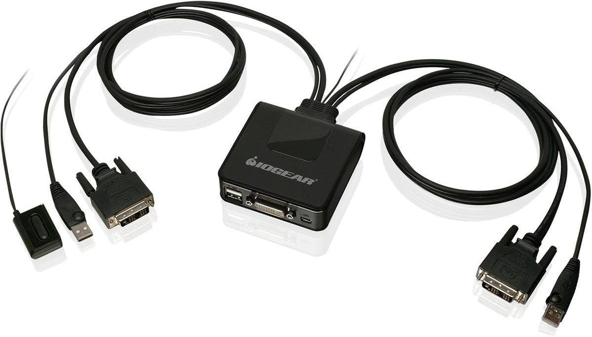 2-Port HDMI Cable KVM Switch with Cables and Audio, Black J3964
