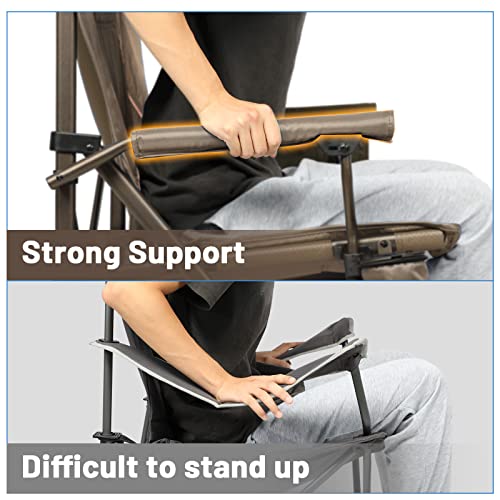Oversized Folding Camping Chair High Back Heavy Duty with Cup Holder Side Pocket Cooler Bag X2409