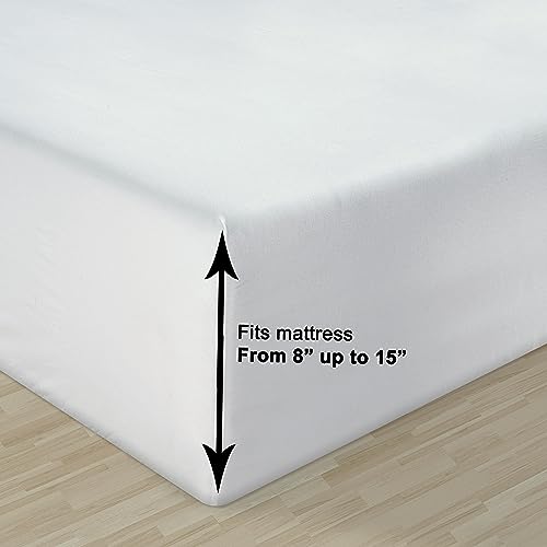 100% Organic Cotton Queen Size White Sheets 8 Pc K332