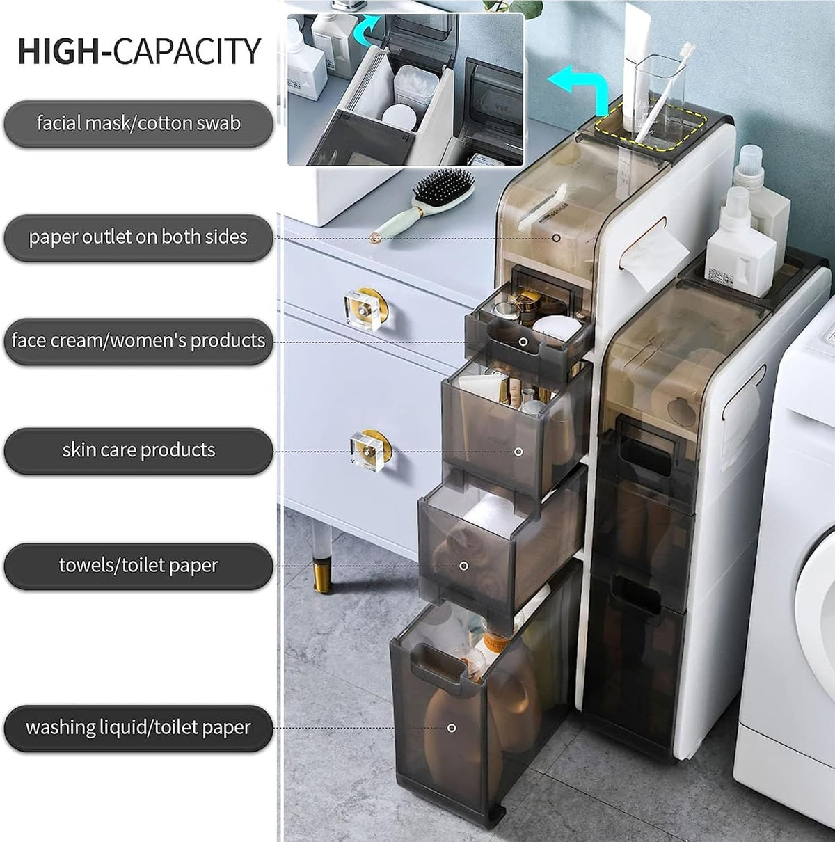 Floor-standing Bathroom Storage Cabinets S6456