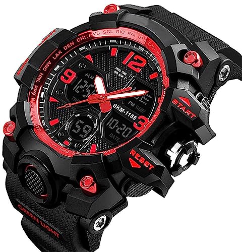 Men's Analog Sports Watch LED Military Digital Watch Electronic Stopwatch Large Dual Dial Time Outdoor Army Wrist Watch Tactical G1926
