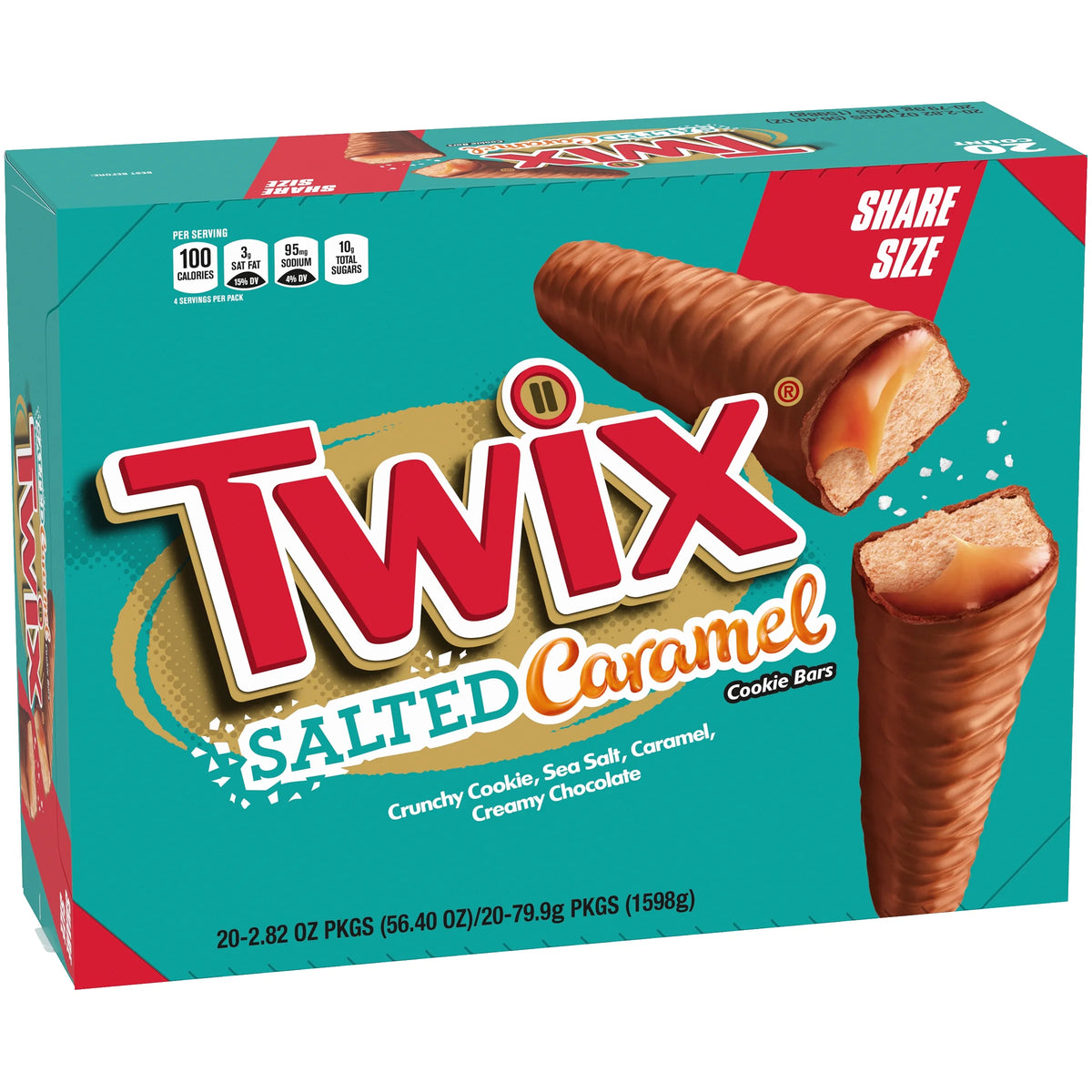 Salted Caramel Chocolate Cookie Bars, 2.8 Ounce, 20 Count C95119