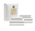100% Organic Cotton Queen Size White Sheets 8 Pc K332