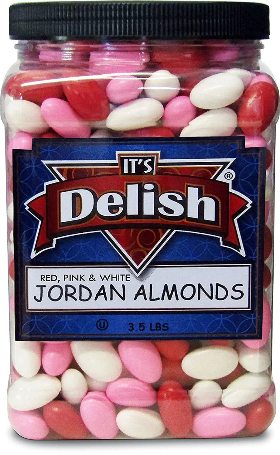 Red Pink & White Jordan Almonds Mix, 3.5 LBS Jumbo Container B433591