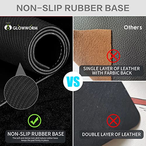 Black Non-Slip Waterproof Pu Leather Desk Pad 23.6in*15.7in S32615
