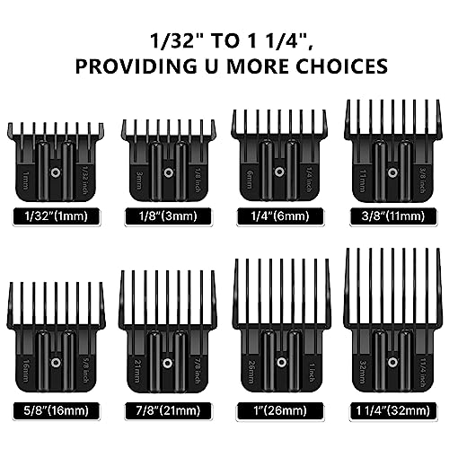 4 Pack Clipper Guards, 1/16", 1/8", 1/4", 3/8", Black E7831
