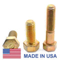 9/16 inch-12 x 2 1/2 inch Grade 9 Hex Cap Screw Alloy Steel Yellow Zinc Plated Pk 10 J928