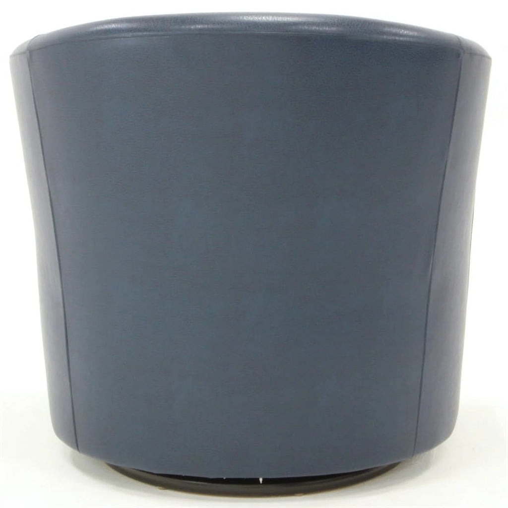 Blue Faux Leather Swivel Club Chair Y568