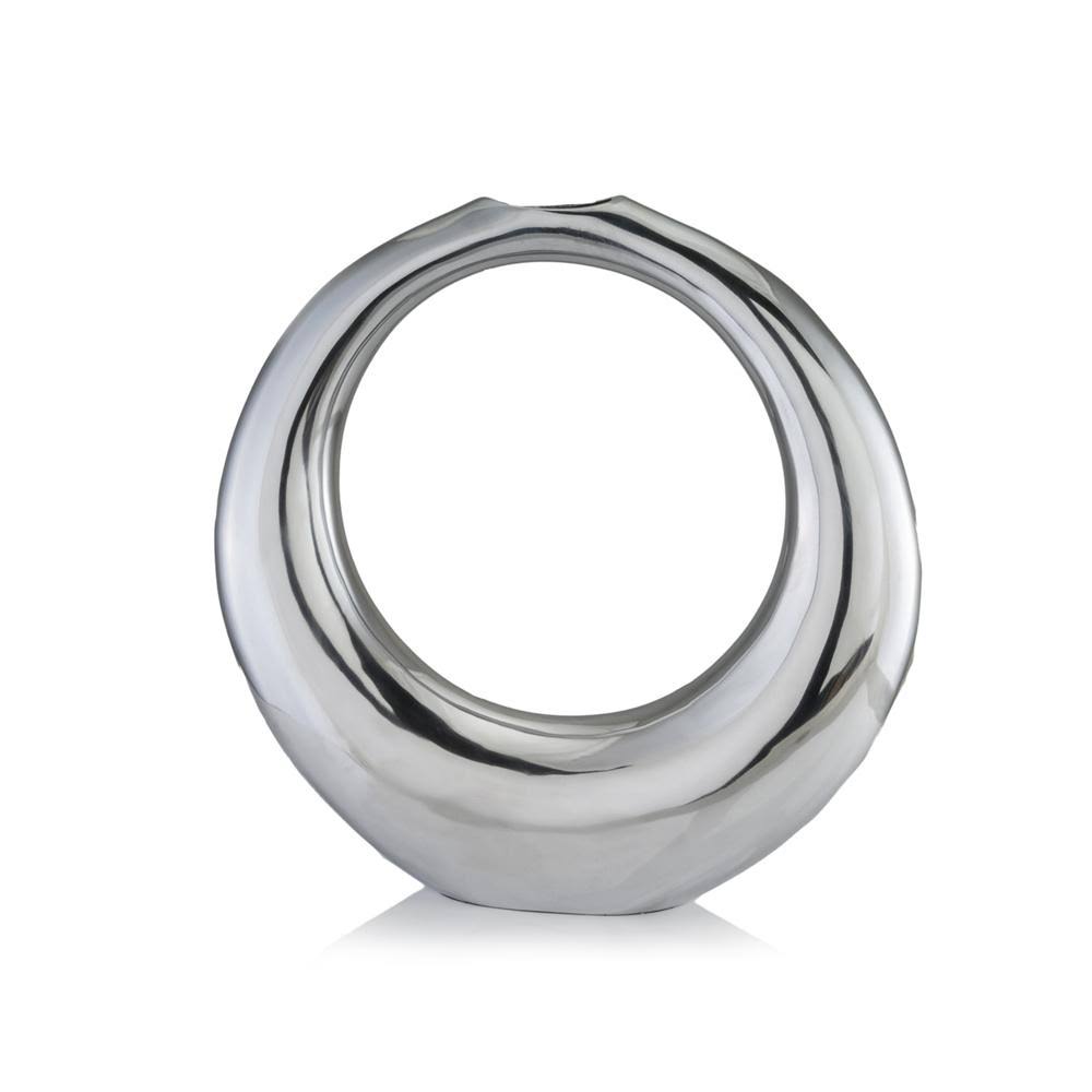 Silver Aluminum Ring Small Hoop Vase M9461