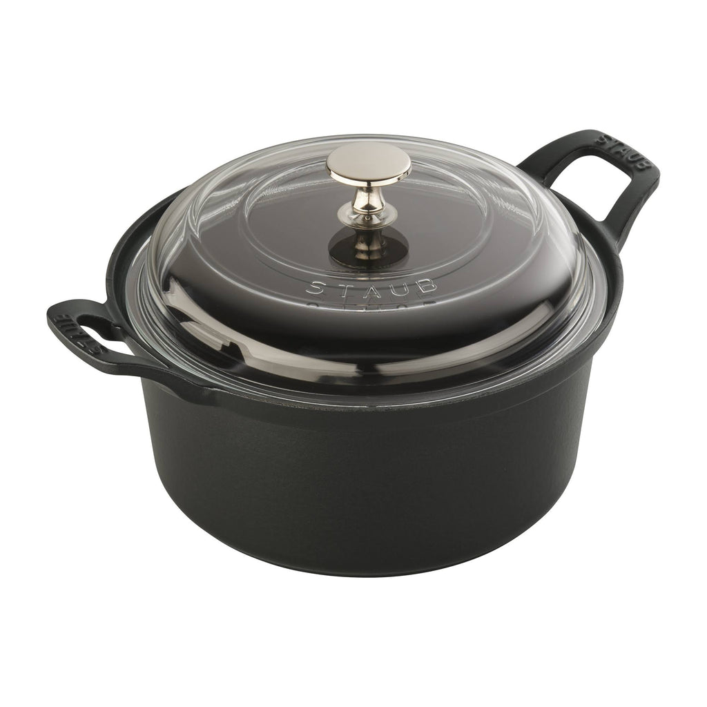Cast Iron 2.75-qt Round with Glass Lid - Matte Black K11850