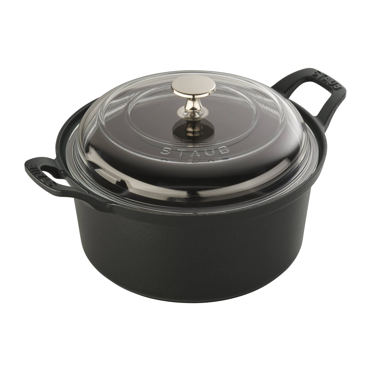 Cast Iron 2.75-qt Round with Glass Lid - Matte Black K11850