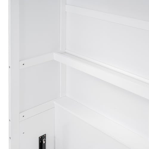 Gray Queen Size Wood Murphy Wall Bed with Shelves A691