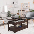 2 Drawer Lift Top Coffee Table Espresso Q95743
