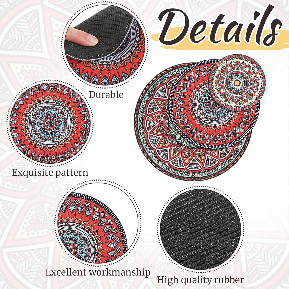 6 Pcs Absorbent Non Slip Round Plant Pot Mat X932571