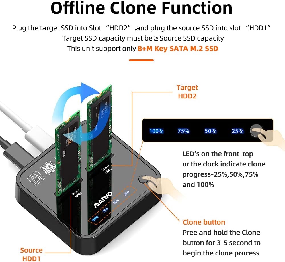 2 Bay M.2 SATA Docking Station Y7051